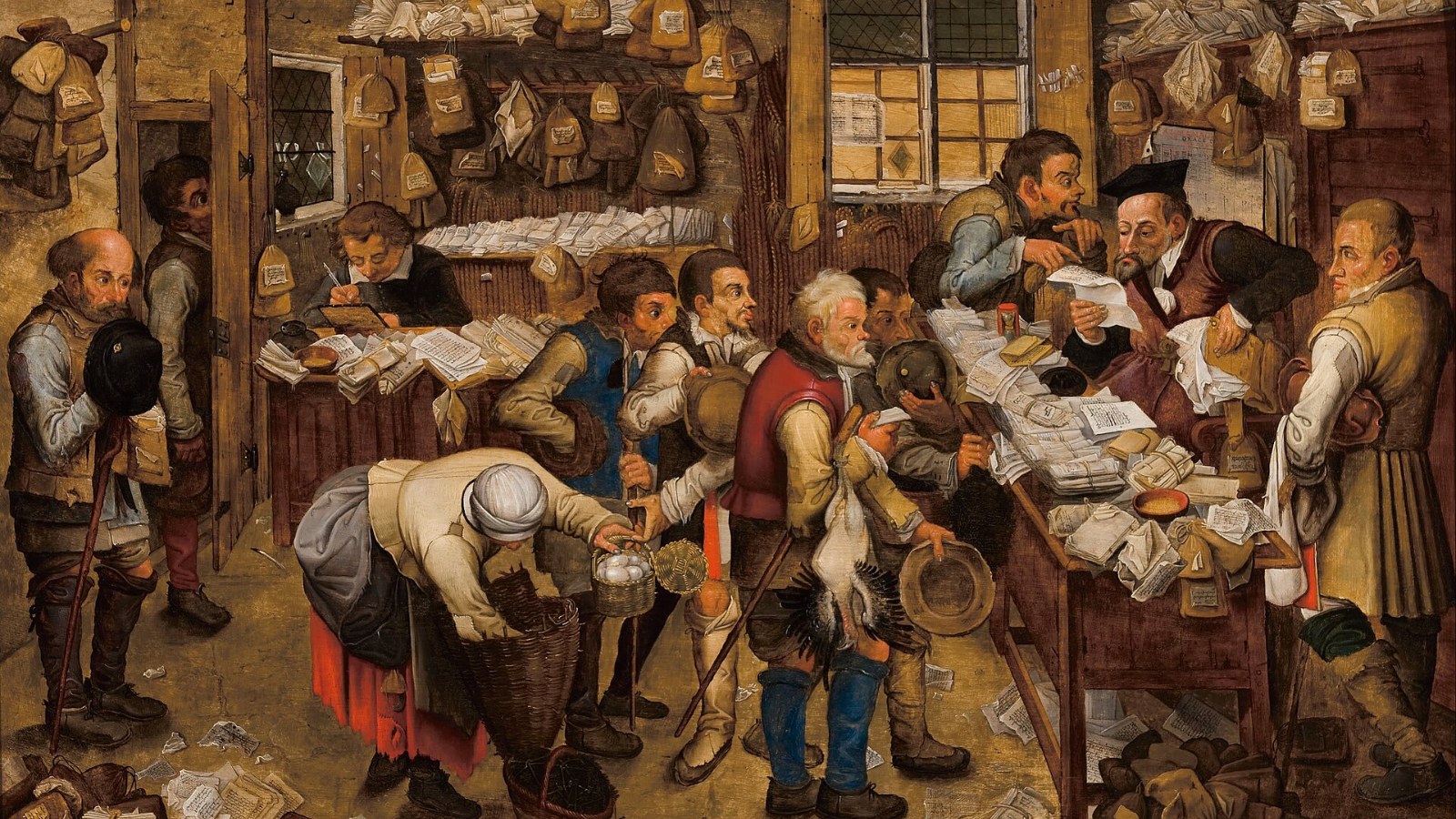 Pieter Brueghel the Younger, The Tax Collector's Office: taxpayers queuing in front of the tax collector's desk