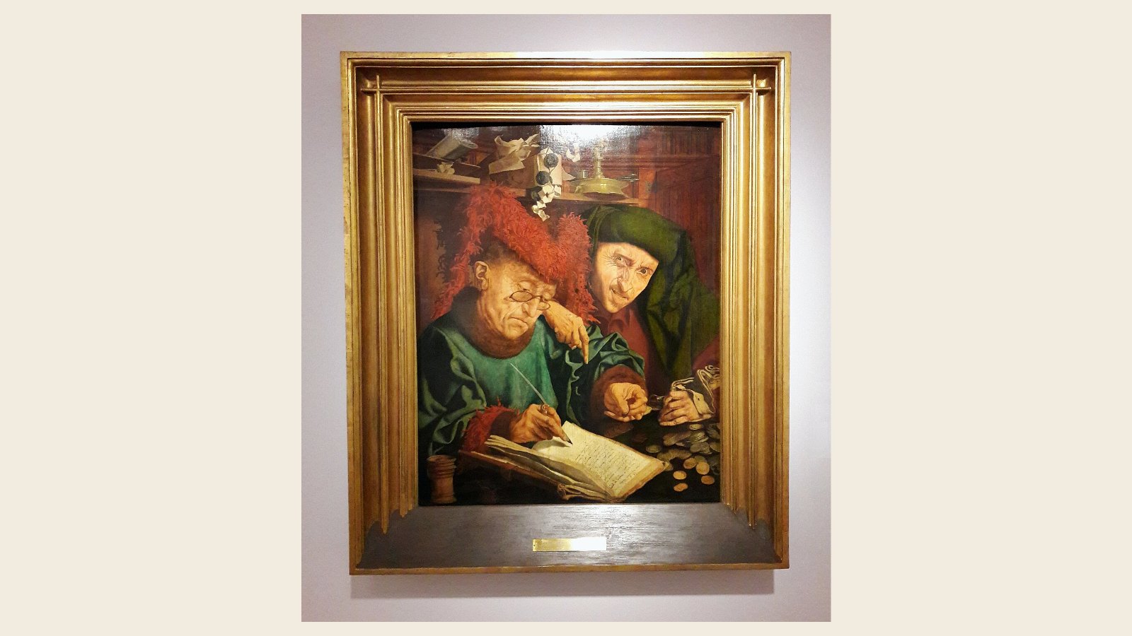 Marinus van Reymerswaele, Les Collecteurs d’impôts (années 1540), deux hommes comptant pièces et registres